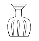 Flasche mit Rippen und Fadenauflage