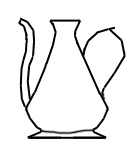 Glaskanne mit geschwungener Ausgusstülle