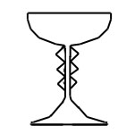 Glas - hoher Fuß mit Zickzachstegen